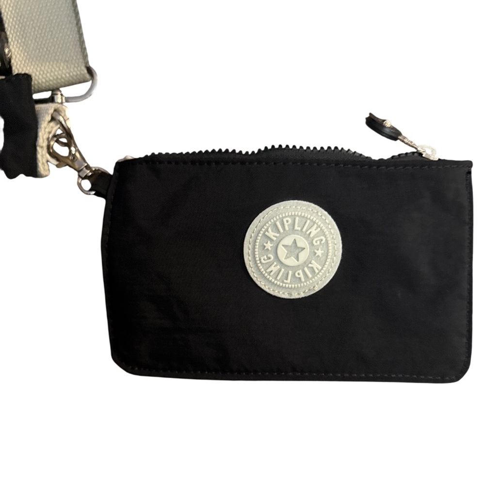 Kipling black and canvas straps tote bag and convertible crossbody & clip wallet - Picture 8 of 11